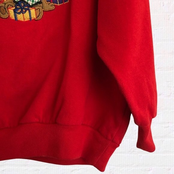 Christmas Sweatshirt Womens Size Medium Red Vintage Bears Crew Neck - Picture 5 of 10